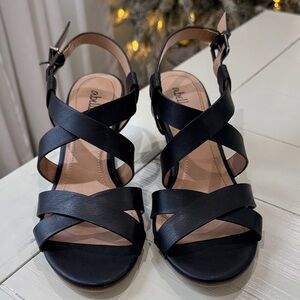 Abella Black Strappy Sandals for Women